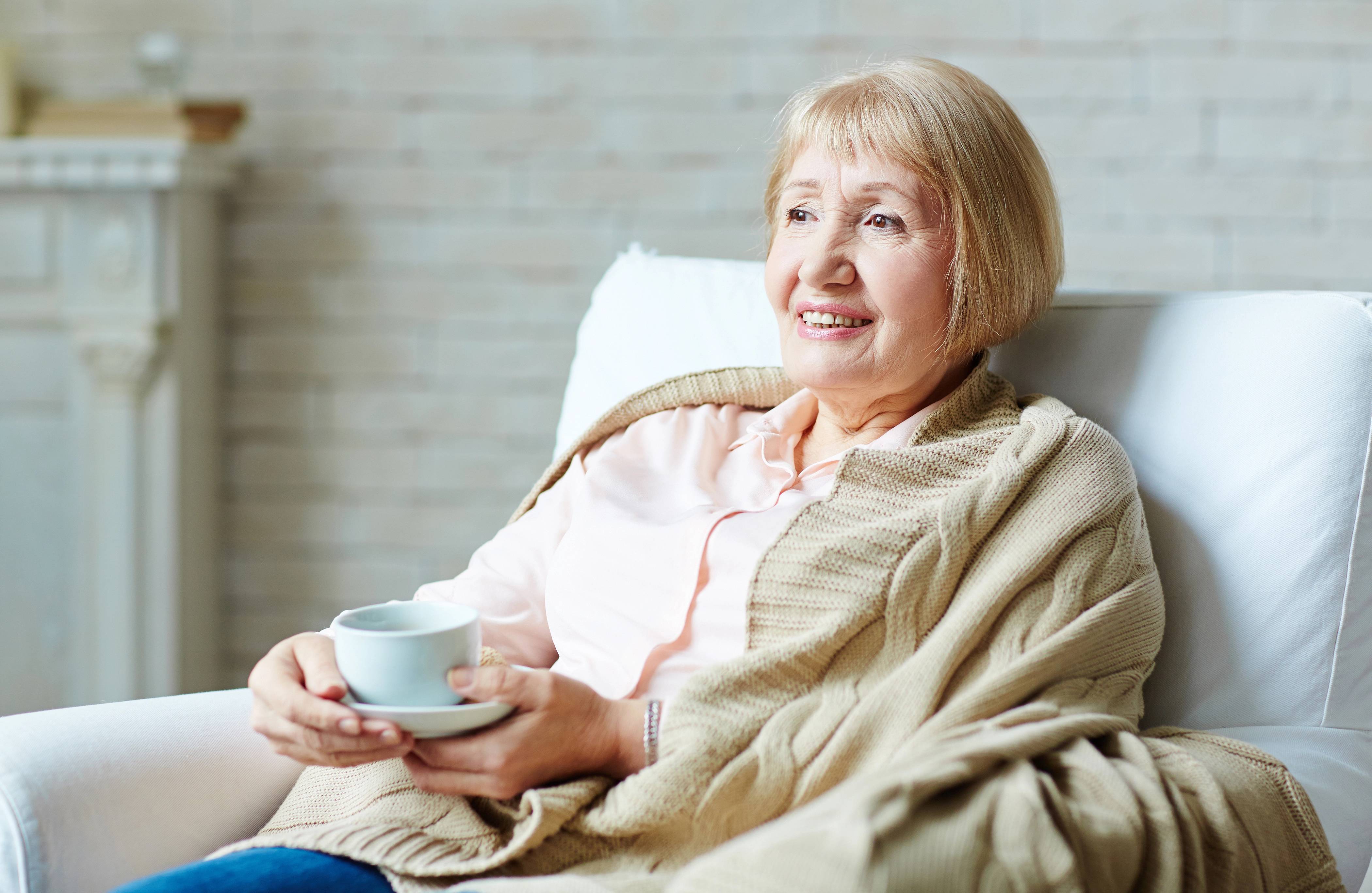 Senior woman drinking tea